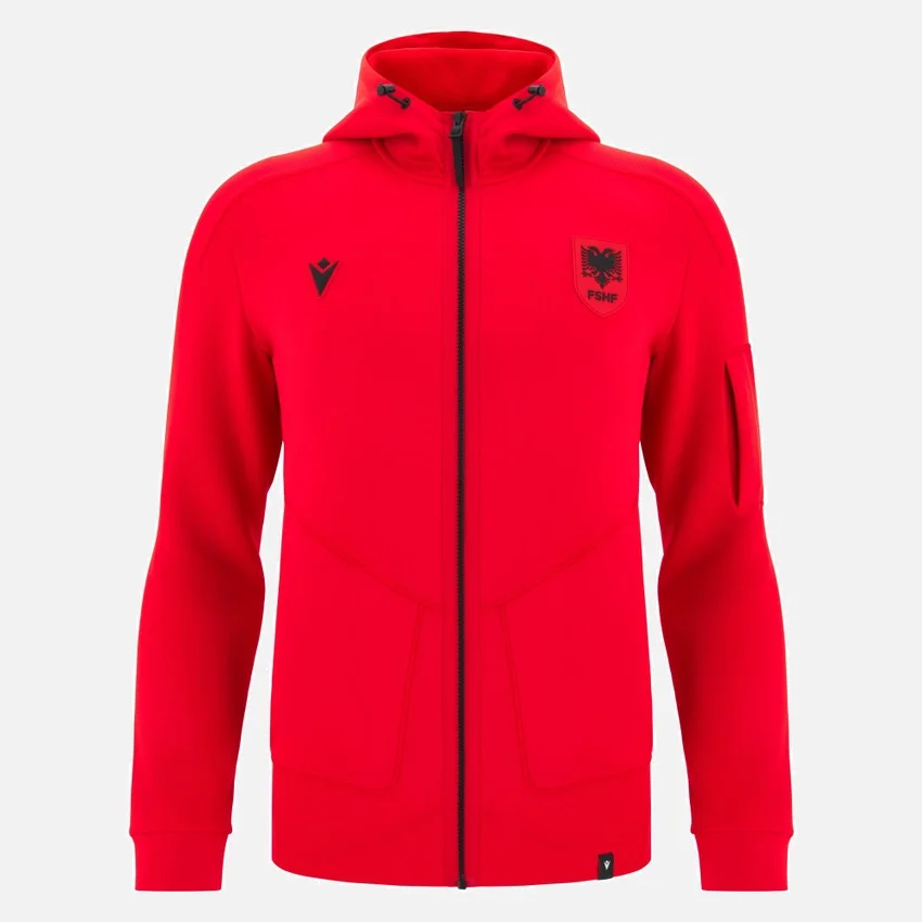 Sudadera con capucha y cremallera completa de la selección nacional de Albania FSHF 2026/27 Sudadera con capucha y cremallera completa de la selección nacional de Albania FSHF 2026/27