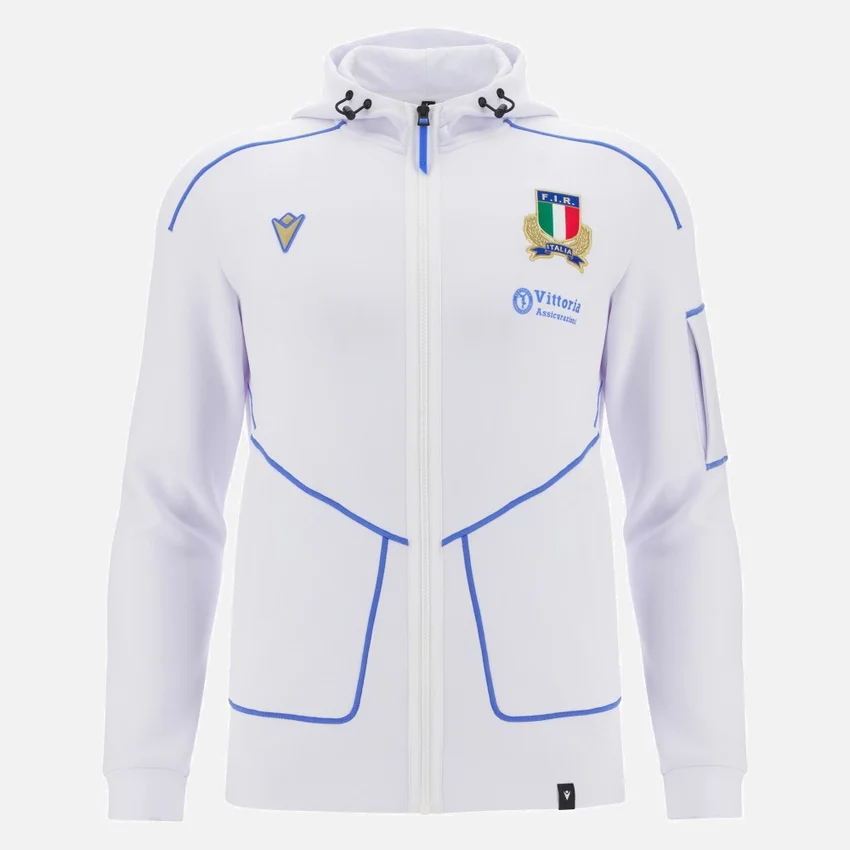 Sudadera con cremallera completa para adultos Italia Rugby 2025/26 Athleisure Sudadera con cremallera completa para adultos Italia Rugby 2025/26 Athleisure